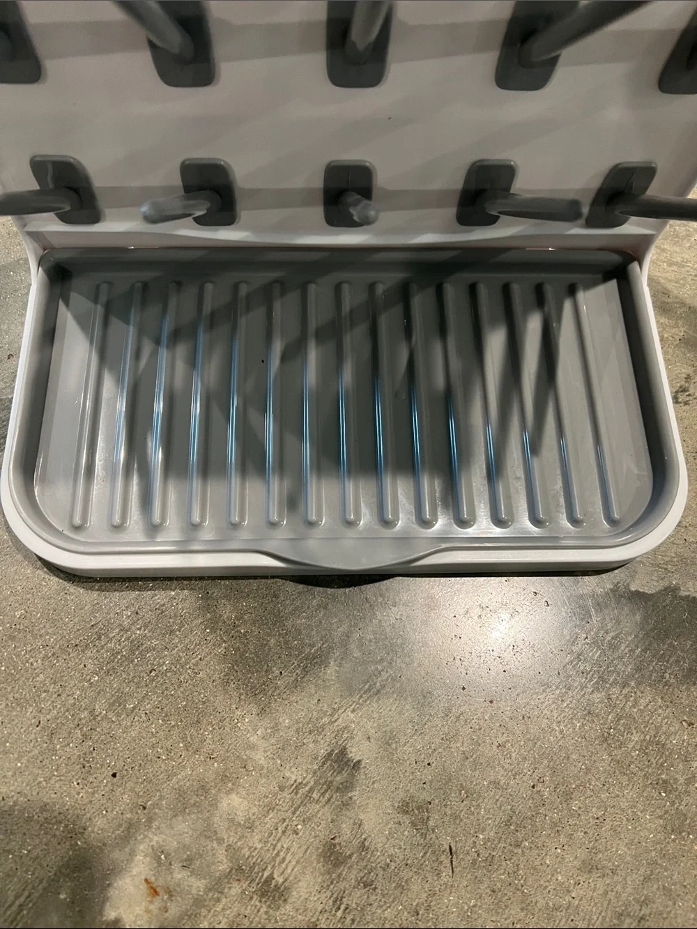 White & Gray Bottle Drying Rack - Compact Kitchen Drying Stand